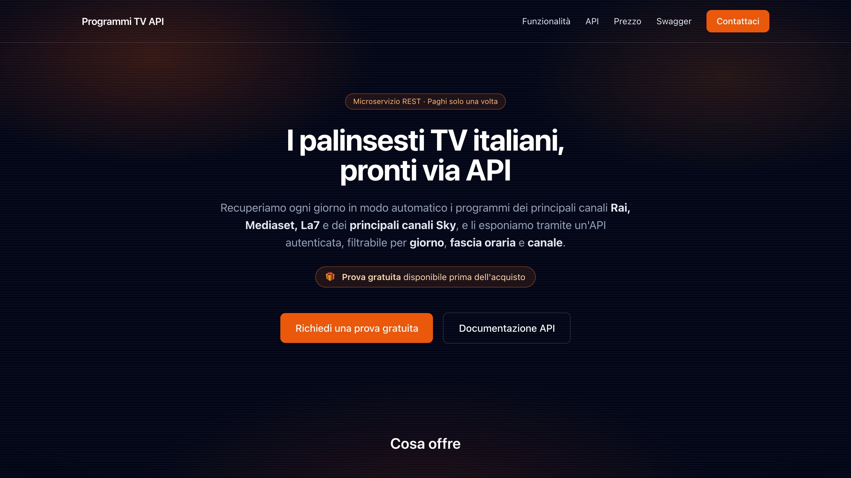 API Programmi TV